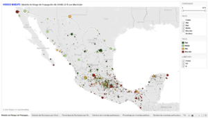 Mapa 1. Los 1 151 municipios con al menos un caso confirmado de contagio de COVID-19 al 14 de mayo de 2020