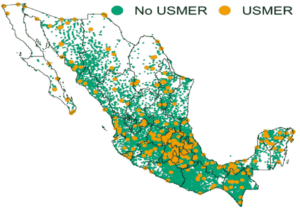 Fig. 3. Mapa de las unidades de salud en el territorio nacional